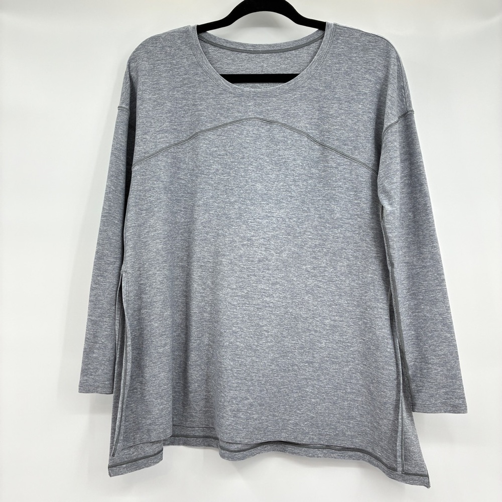 Lululemon Womens Gray Active Casual  Lounge Hit Unwind Shirt Top Sz 4 Excellent!